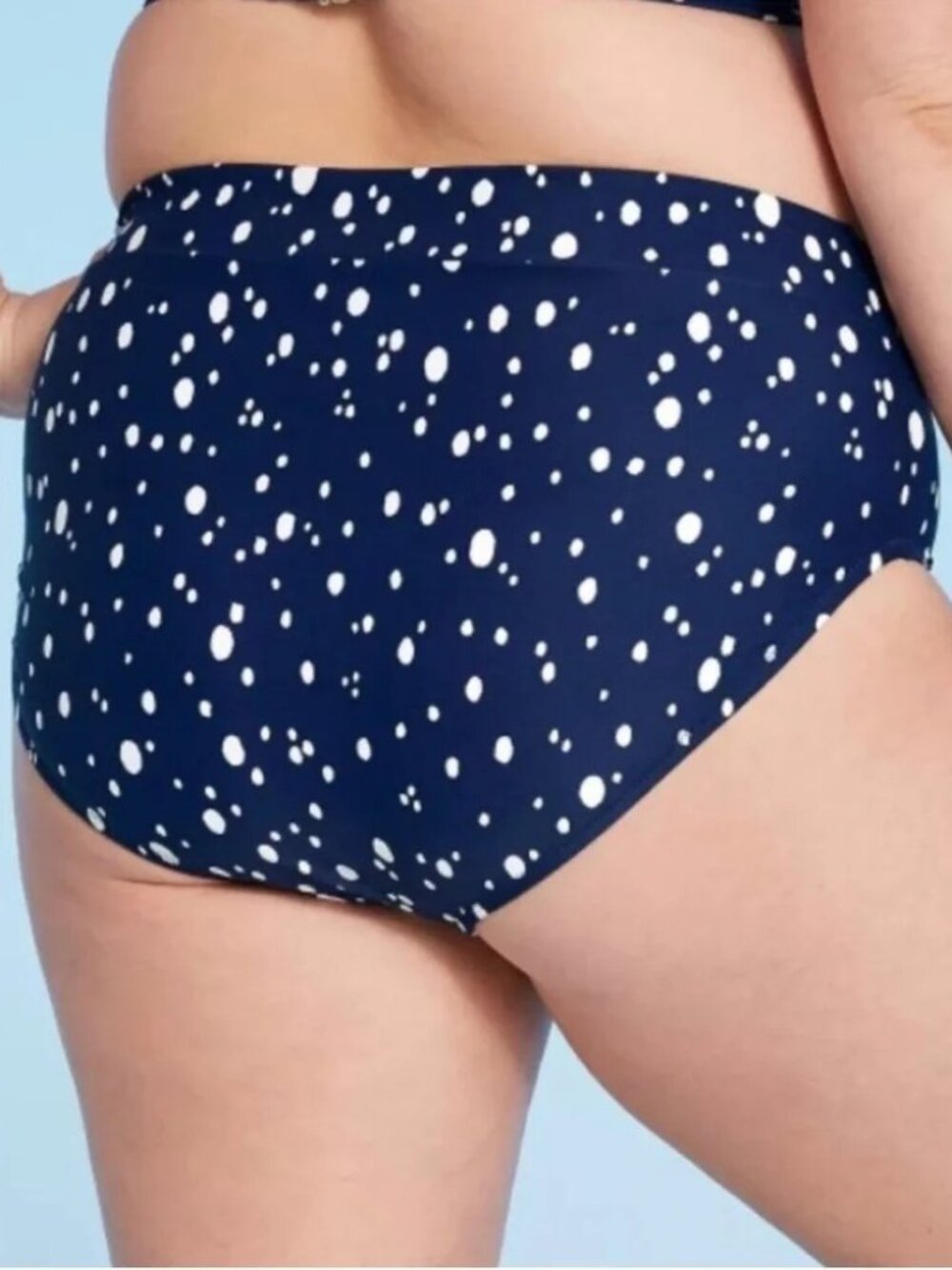 Kona Sol Bikini Bottom Navy Dot Print Plus Size - NWT